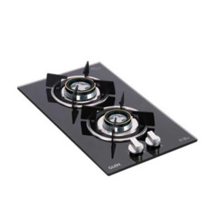 Modern Glen 2 burner built in hob GL 1012 with stainless steel finish and heavy-duty pan supports.