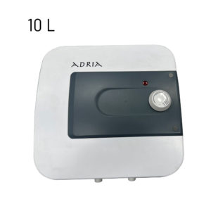 Adria 10L electric storage water heater unit mounted on a white wall.