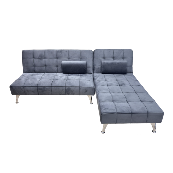 Koumo Corner Sofa Bed Grey Velvet | Redwave Online