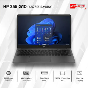 HP 255 G10 Ryzen 5 7530U 256GB SSD 8GB Ram 15.6" Pre-install OS Dark Ash Silver Laptop - (A82ZRUA#ABA)