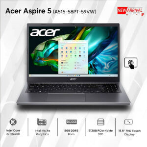 Acer Aspire 5 Core i5-13420H, 8GB Ram, 512GB SSD, 15.6" Touchscreen Win 11 Steel Grey Laptop - (A515-58PT-59VW)