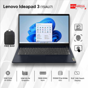 Lenovo 3 15IAU7 Core i5-1235U 512GB SSD 12GB Ram 15.6" TS FP Reader Win 11 H ABYSS Blue Laptop