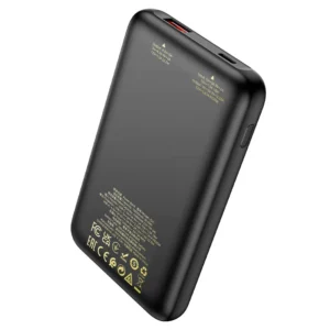 HOCO 10000mAh power bank in black featuring 22.5W fast charging ports