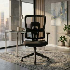 Ergonomic Office Chair Black Model: 2039B with mesh back and swivel base