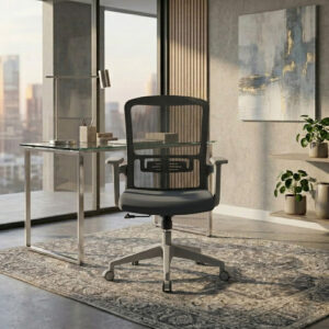 Modern Office Chair Grey Model 101B featuring breathable mesh and sleek frame