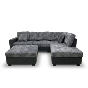 Koumo Corner Sofa With Ottoman Right Section KM191905-R Grey/Black