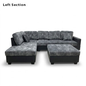 Koumo Corner Sofa With Ottoman Left Section KM191905-L Grey/Black