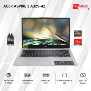 Acer Aspire 3 A325-42 Ryzen 3-7330U, 8GB RAM, 512GB SSD, 15.6'' FHD, Windows 11, Silver Laptop
