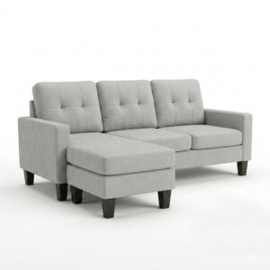 Koumo Reversible Corner Sofa With Ottoman Color: BY09-28 Light Grey Model: KM-172157