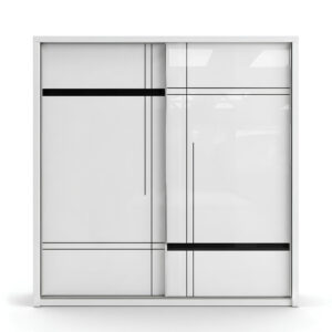 Sliding Door Wardrove Model: P002 Colour:White & Black