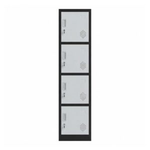 4 Door Steel Locker - Black and Grey