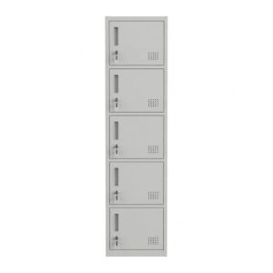 5 Door Steel Locker - Grey