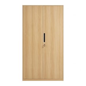2 Door Steel Cabinet - Wood Finish